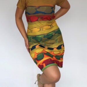 VESTIDO CURTO OCRE